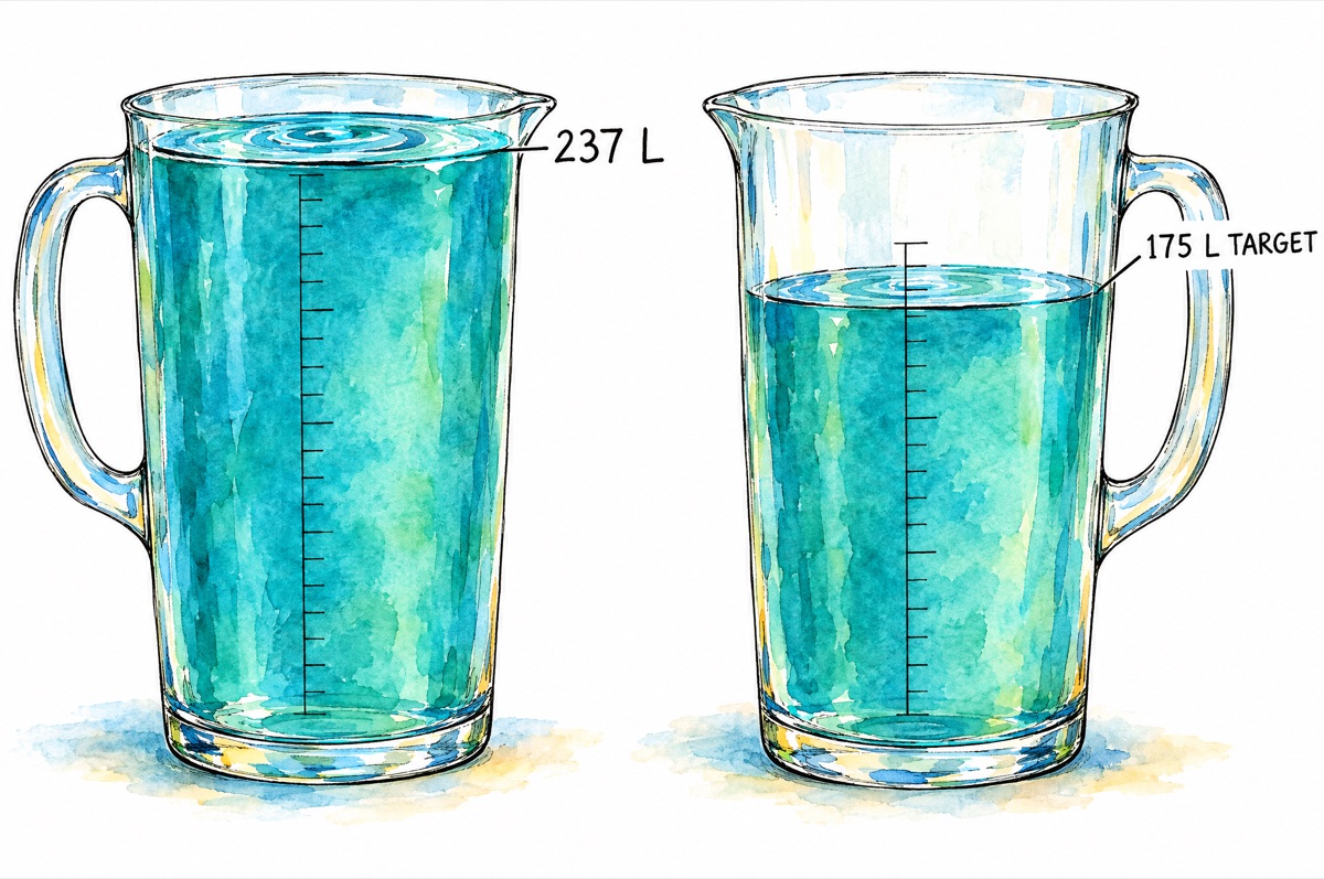 Illustration: South Africans put about 237 litres per person per day into the system against a national target of 175.